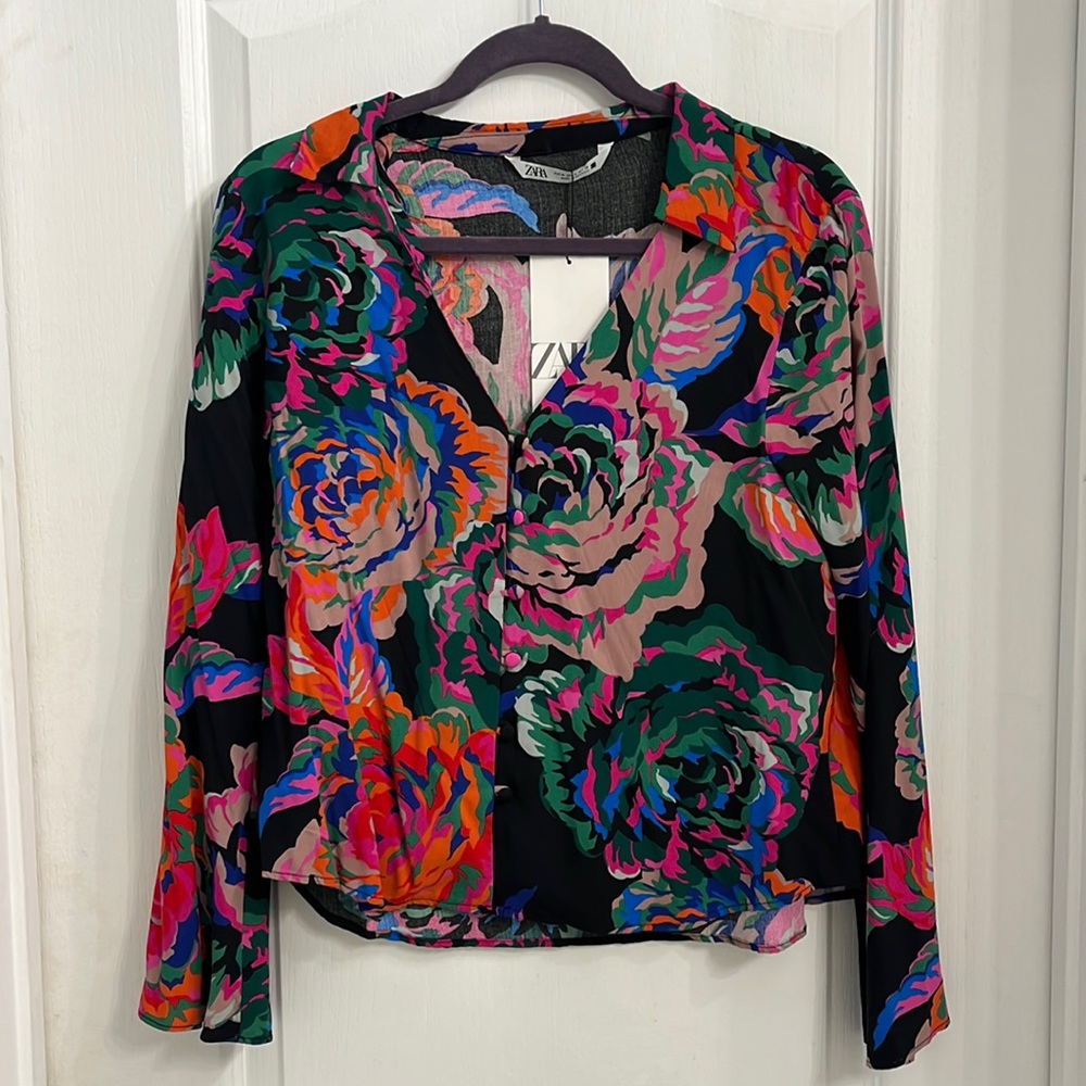 NWT Zara Floral Top, size M